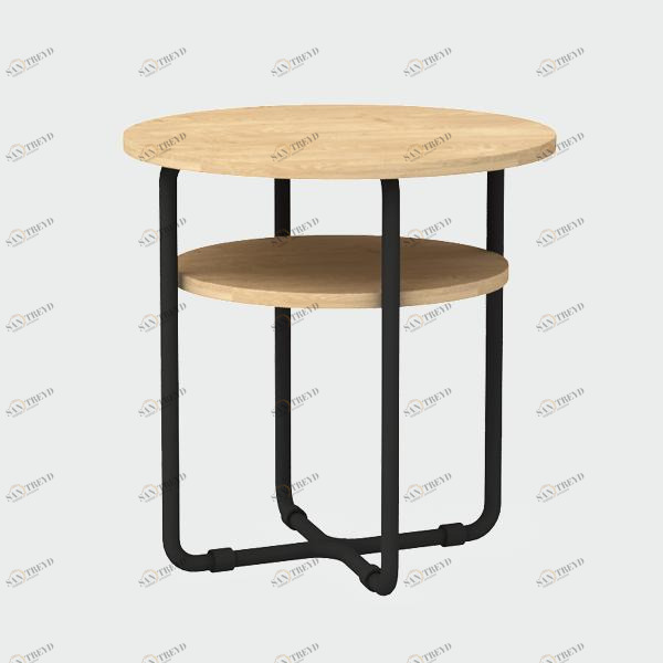 Кофейный столик деревянный с черными ножками Bauhaus WOODI  00-3966171 Беленый дуб;бежевый;черный 