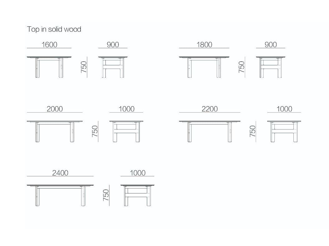 Деревянный прямоугольный обеденный стол HC28 maison Fugue ARCH-00137909 - Вид №2