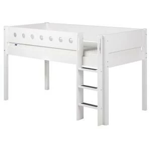Кровать Flexa White с лестницей, 200 см, белая