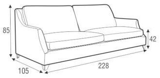 Sits Мягкий 3-х местный диван из ткани Rose sun-id-1374319 - Вид №1