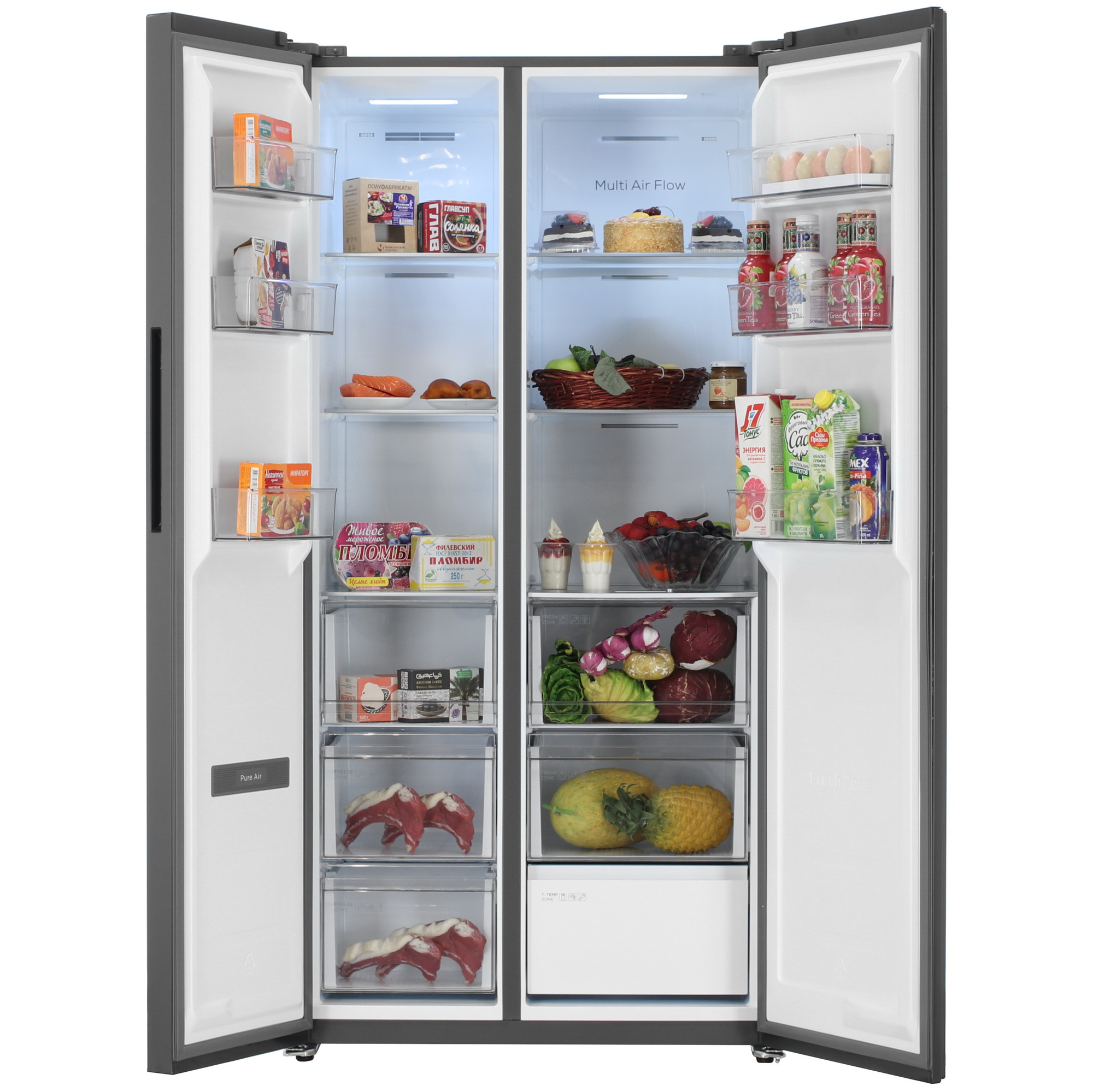 5485322 Холодильник Side by Side   TCL TRRP-540SBWDI1 серебристый STDN-0078252 - Вид №5