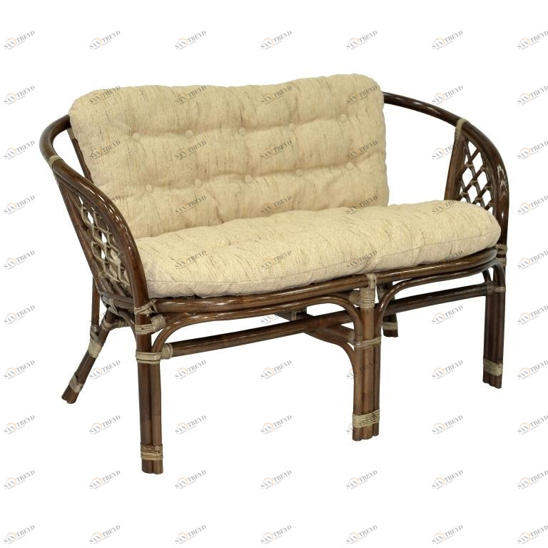 Диван мягкий бежевый с коричневым "Багама" ЭКО ДИЗАЙН CLASSIC RATTAN 129505 Бежевый;коричневый 