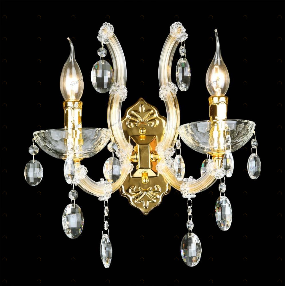Бра Crystal Lux Hollywood AP2 Gold CRYSTAL LUX СВЕЧА 077378 Прозрачный;серебро 