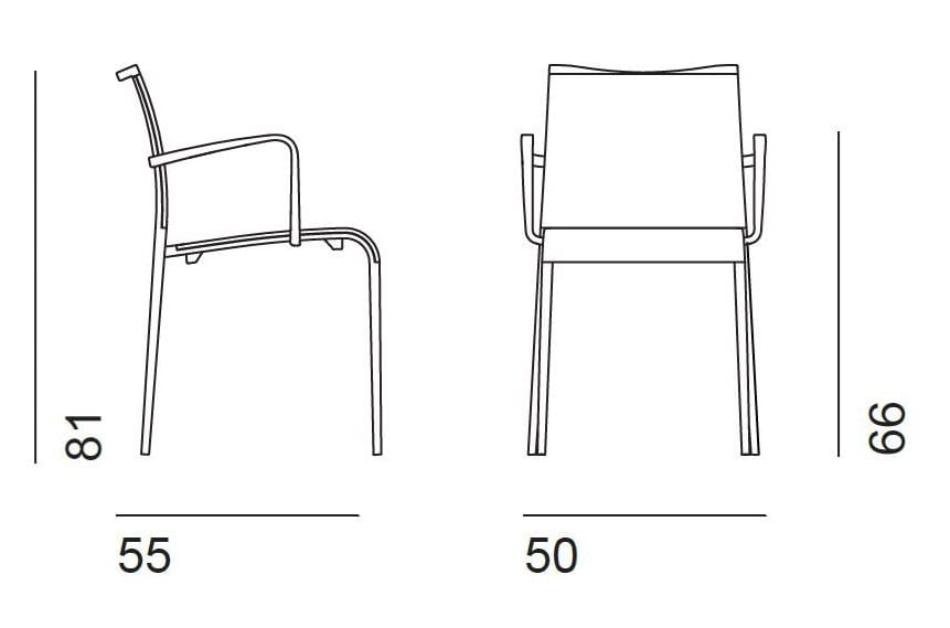 Штабелируемый садовый стул из синтетического волокна с подлокотниками Desalto песок ARCH-00152763 - Вид №4