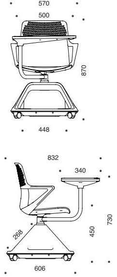 IBEBI Стул для конференций из полипропилена с откидной крышкой Rover evo sun-id-1378244 - Вид №8