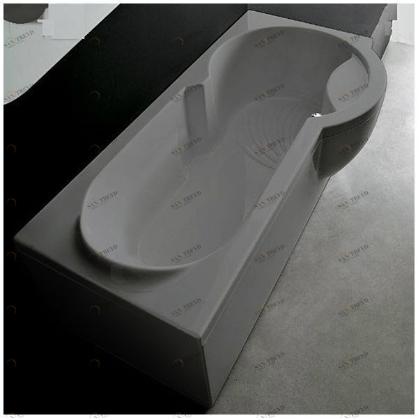 Ванна Gruppo treesse Simona V5671-DX-SE серая прямоугольная правая VTLV5671DXSE