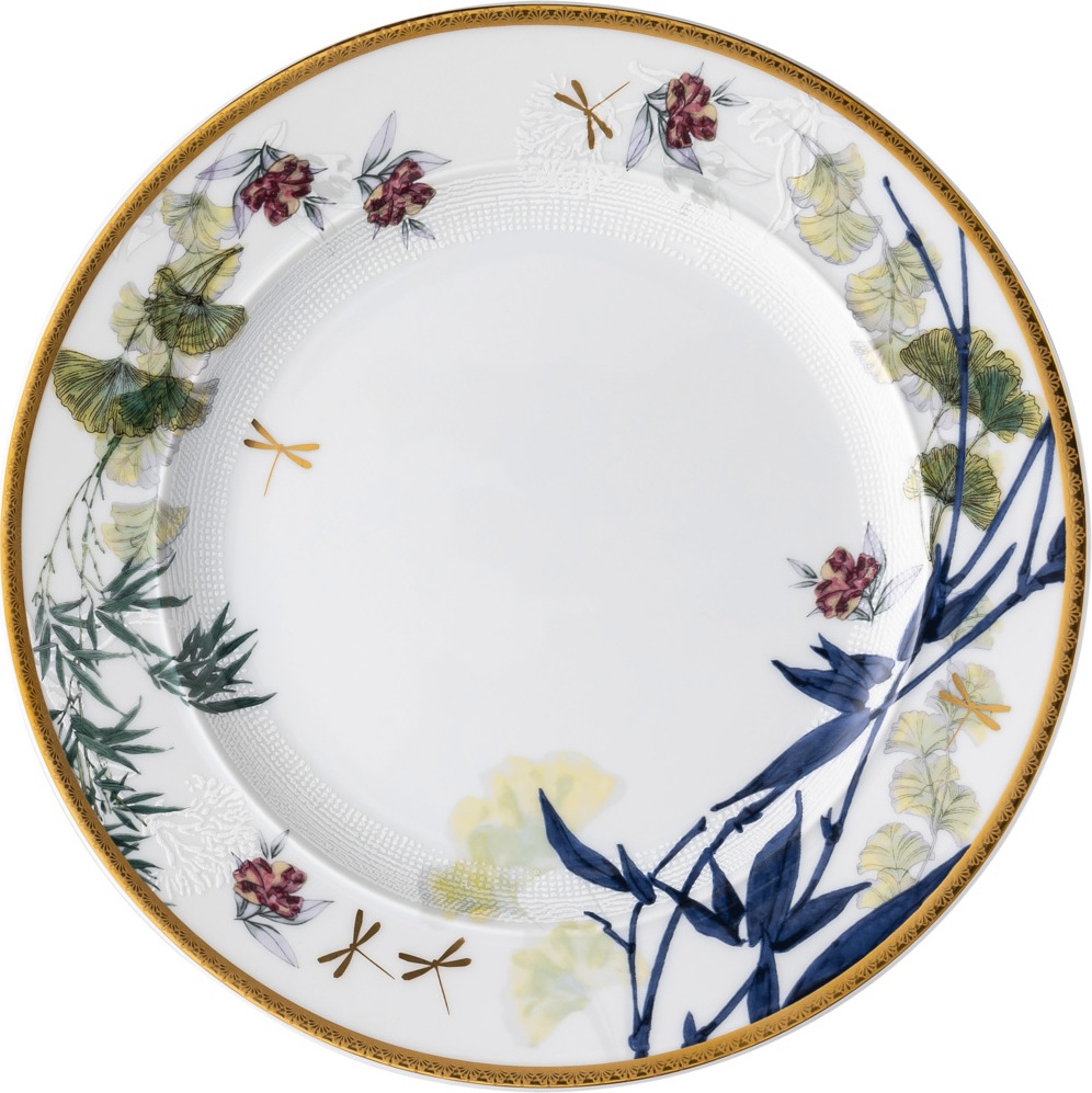 10654593 Rosenthal Тарелка закусочная Rosenthal Турандот 22см, фарфор, белый, золотой кант Фарфор 