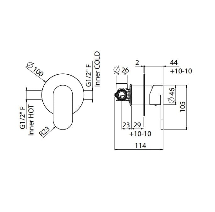 Встраиваемый однорычажный смеситель для душа CARIMALI MySpring ARCH-00098821 - Вид №2