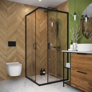 91827372 Душевой уголок Domani-Spa Cube V99 DS04CbV99L0Cl00.Gt-Black.MP. без поддона прозрачное стекло 5 мм. графит профиль. разм STLM-1452936