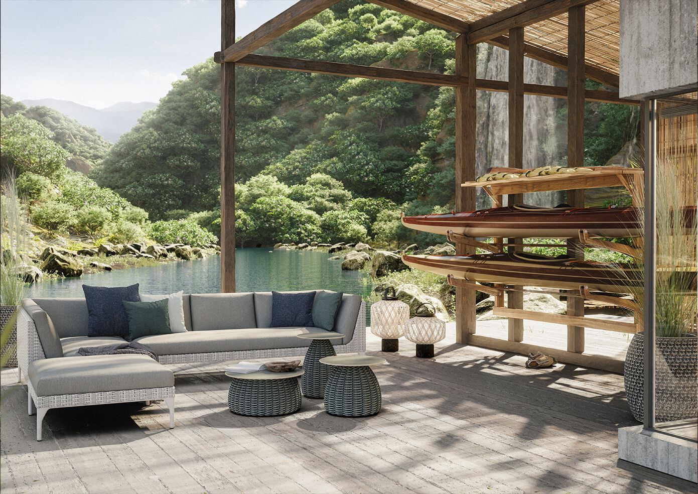 Круглый садовый журнальный столик с керамической столешницей DEDON белые грибы ARCH-00132203 - Вид №13