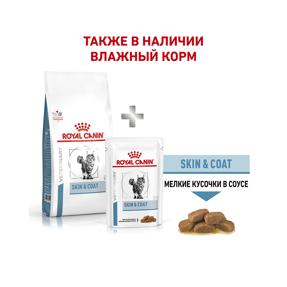 ПР0053525 Корм для кошек Vet Diet Skin & Coat с чувствительной кожей сух.3,5кг ROYAL CANIN  - Вид №8