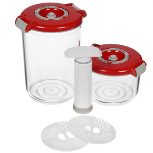 1625910 Набор вакуумных контейнеров STATUS VAC-RD-Round Red 0.75 л, 1.5 л