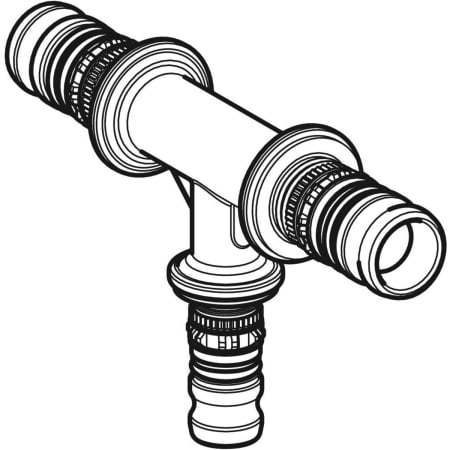 612.311.00.5 Тройник переходной Geberit Mepla Geberit  - Вид №1