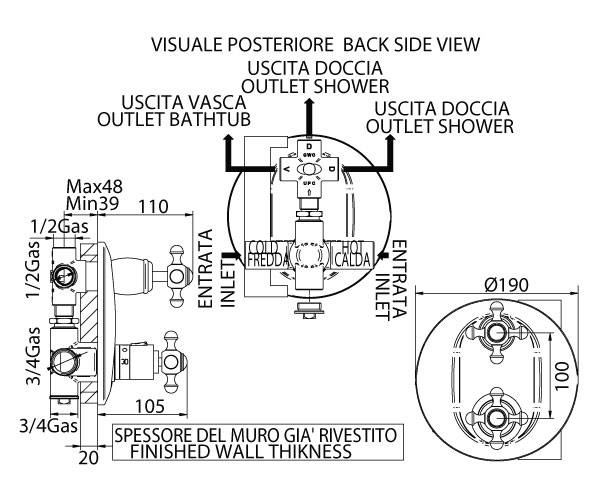 824820JJ06D-1 Смеситель Bandini Antica Santreyd - Вид №1