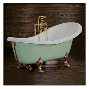 Ванна Akcjum Rectime 160 WR-03-01-Br-A овальная салатовая с золотыми ножками