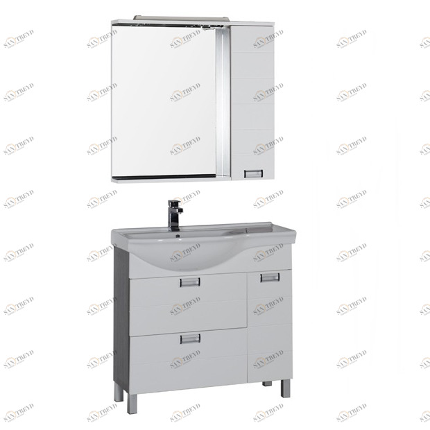 Комплект мебели Aquanet Сити 90 L белый/венге 00177534