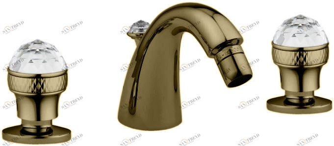 Смеситель MIGLIORE Axo Swarovski ML.AXO-625F.BR для биде - бронза, на 3 отверстия 