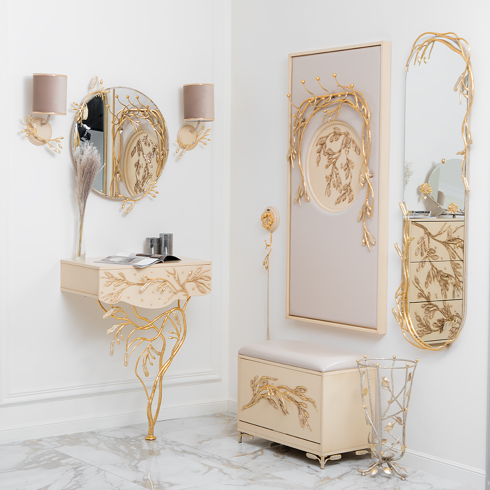 79038 Зеркало Oliva Branch Айвори Мраморное золото BOGACHO 4627196596771 - Вид №3