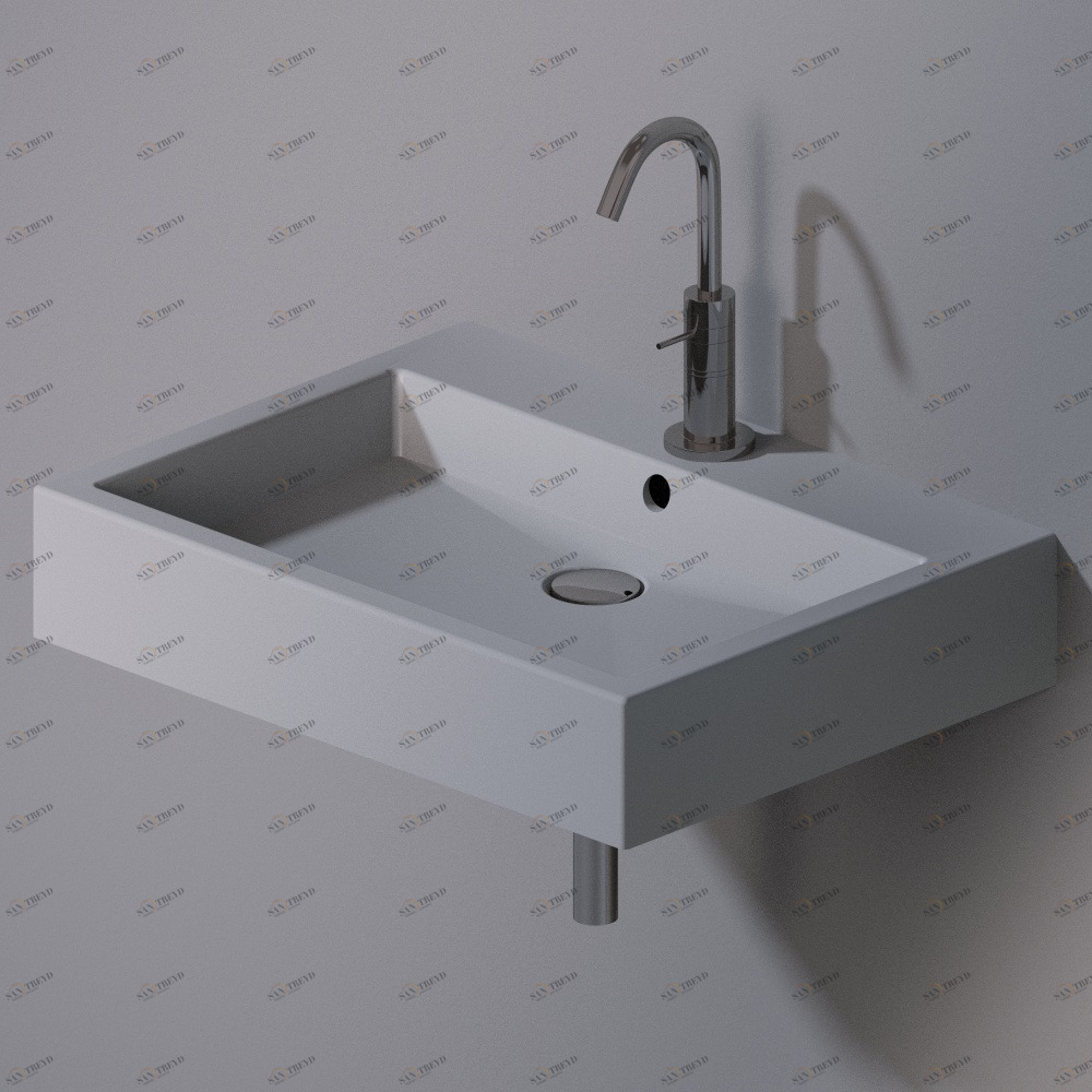 L267117 Подвесная раковина настенная прямоугольная A. e T. Italia Tank серая AeT ITALIA L267130