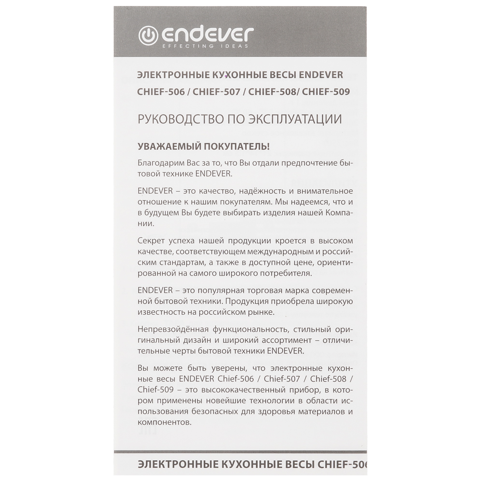 8138420 Кухонные весы Endever Chief-506 разноцветный STDN-0129209 - Вид №5