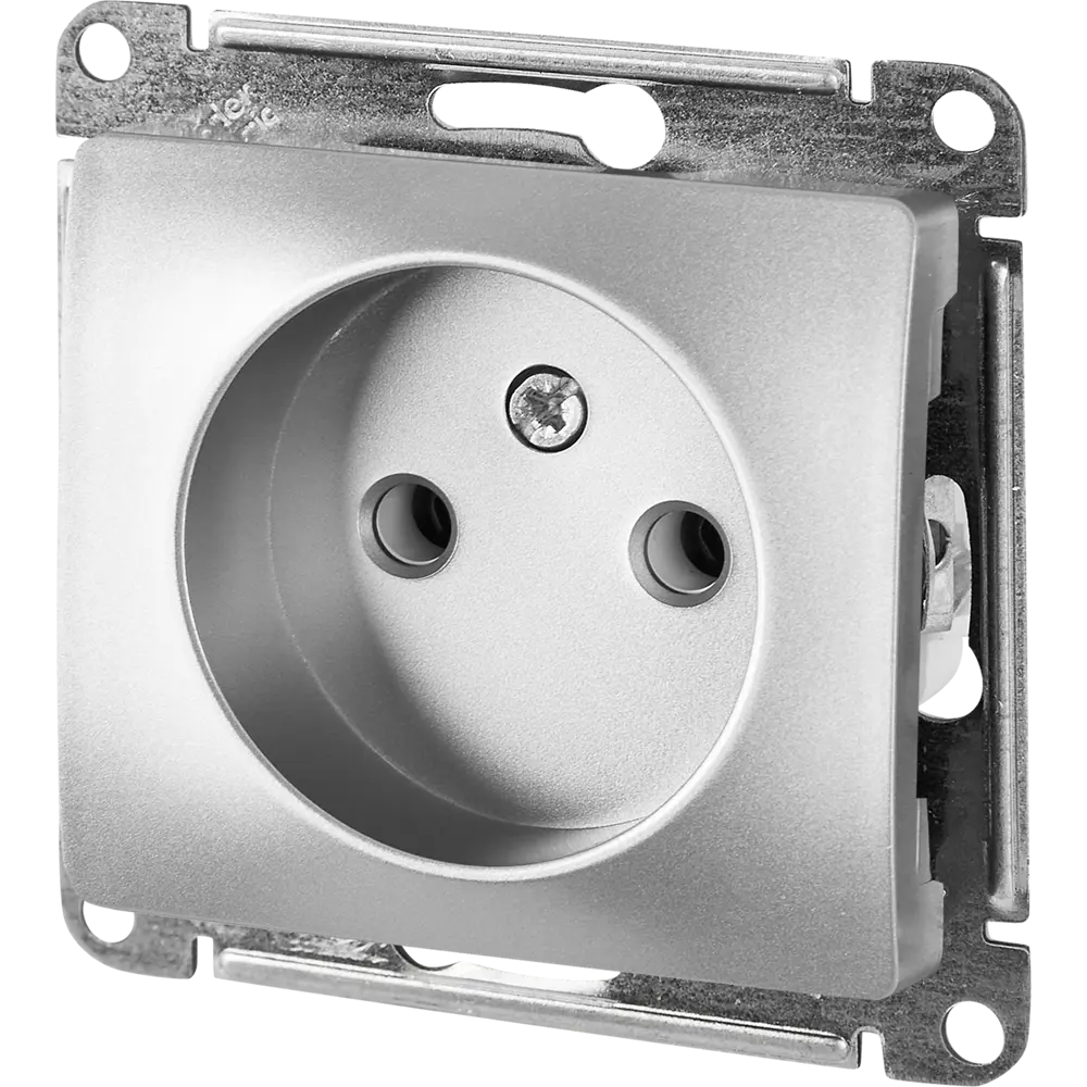 Розетка Schneider Electric Glossa без заземления в алюминиевом исполнении 86710187 STLM-0070804 - Вид №1
