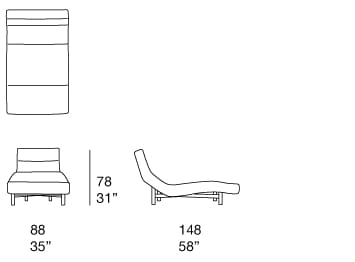 Мягкий шезлонг из ткани Paola Lenti YUI ARCH-00027503 - Вид №2