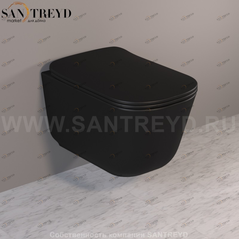 511431 Подвесной унитаз настенный Черный Kerasan Tribeca Италия