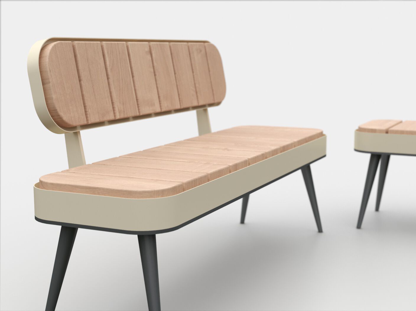 Стальная и деревянная скамья со спинкой Viscio Urban Design ретро ARCH-00066122 - Вид №4