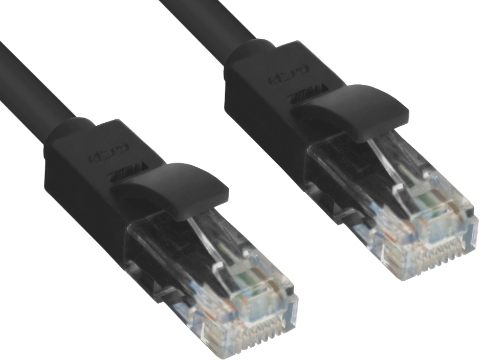 GCR-LNC06-40.0m патч-корд прямой 40.0m, utp кат.5e, черный, позолоченные контакты, 24 awg, литой, , ethernet high speed 1 гбит/с, rj45, t568b Greenconnect Santreyd  - Вид №4