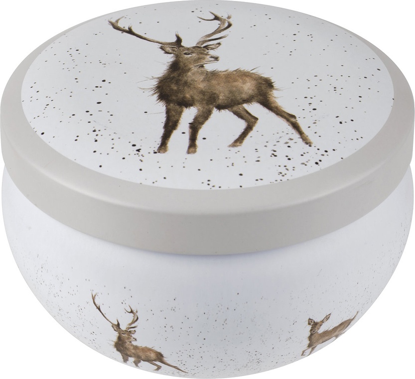 10615174 Royal Worcester Свеча в жестяной банке Royal Worcester "Забавная фауна","Олень" 9см Воск 