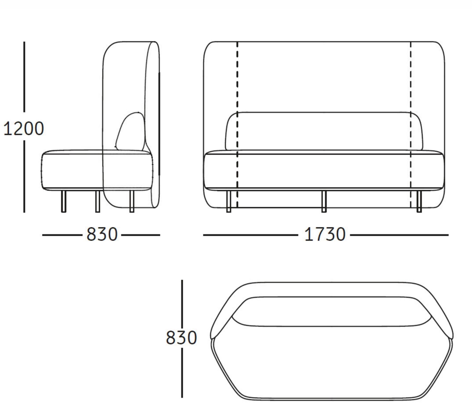 ROSSIN Диван из акриловой ткани с высокой спинкой Picco sun-id-1511056 - Вид №10