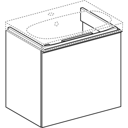 500.615.JK.2 Шкафчик для раковины Geberit Acanto, с одним выдвижным ящиком и одним внутренним выдвижным ящиком, с укороченным вылетом, с сифоном Geberit  - Вид №16