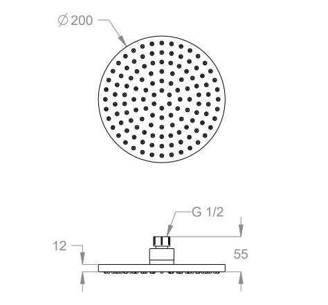 Круглая душевая головка ABS Fir Italia насадки для душа ARCH-00051041 - Вид №2