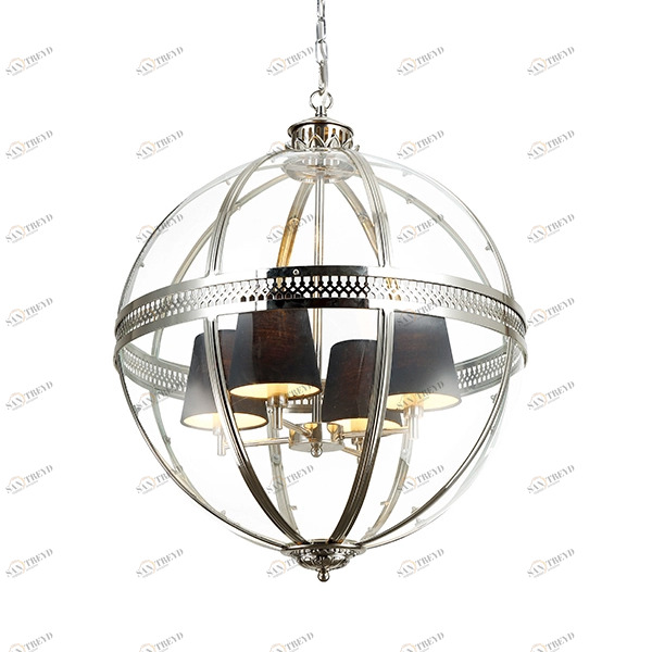 Светильник подвесной 88х60 см никель Residential KM0115P-4L nickel DELIGHT COLLECTION ДИЗАЙНЕРСКИЕ 00-3883100 Прозрачный;серебро 