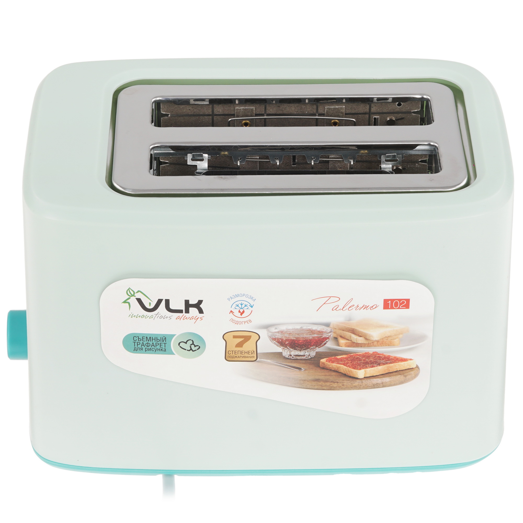 9007710 Тостер VLK Palermo-102 зеленый STDN-0068576 - Вид №2