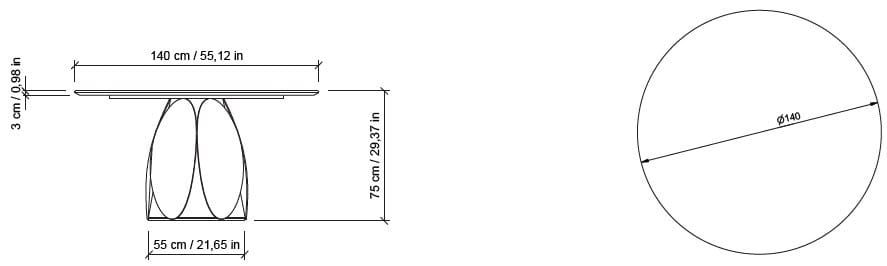 Обеденный стол с столешницей из МДФ и металлическим основанием Morica Design Высокая мода ARCH-00137083 - Вид №6