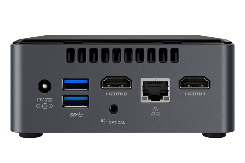 BOXNUC7PJYH2 Nettop nuc, pentium j5005, 2.8 ghz, ddr4 sodimm (up to 2400mhz/8gb), vga (2xhdmi 2.0), 4xusb3.0, 1x2.5 hdd, wifi+bt, sdxc, powercord eu, 961277 Intel Santreyd  - Вид №1