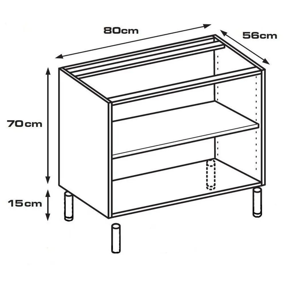 Каркас напольный 80x70x56 см, ЛДСП, цвет белый 15121260 STLM-2187332 DELINIA  - Вид №6