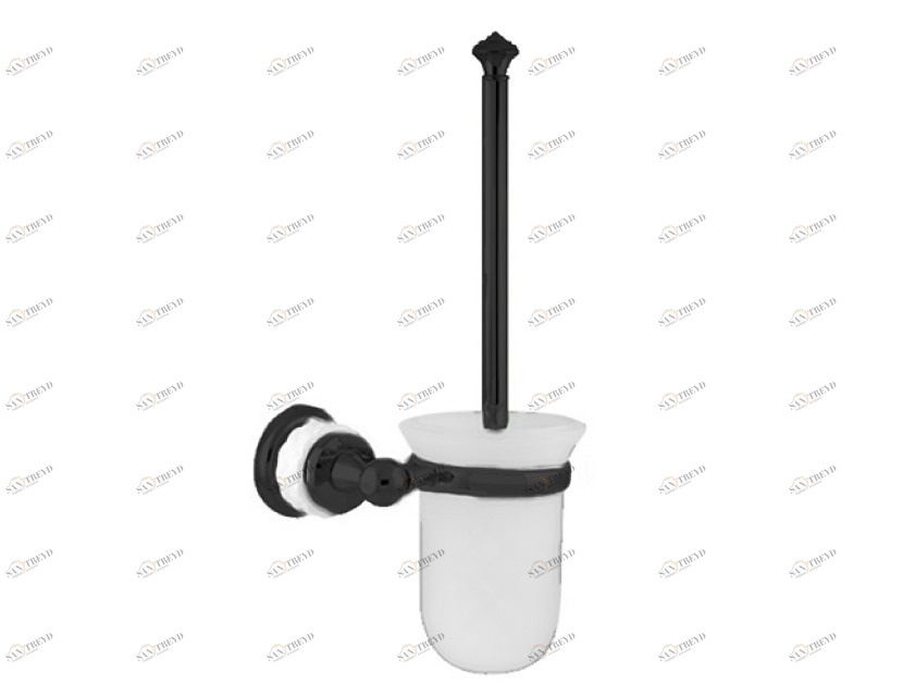 065584.000.84 Подставка для ершика из белого фарфора Матовый черный Mestre 