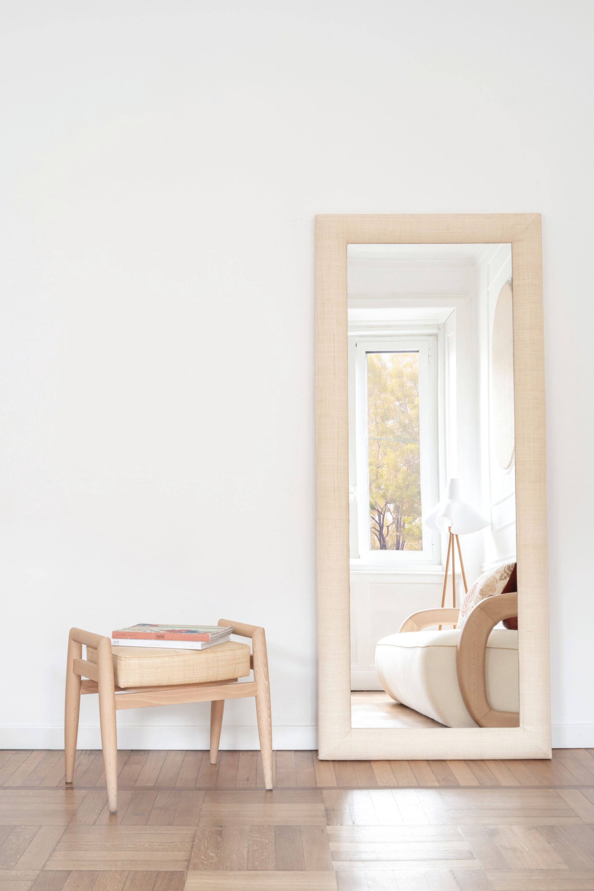 Прямоугольное зеркало с рамой из рафии DOM EDIZIONI коллекция Riviera ARCH-00141493 - Вид №1