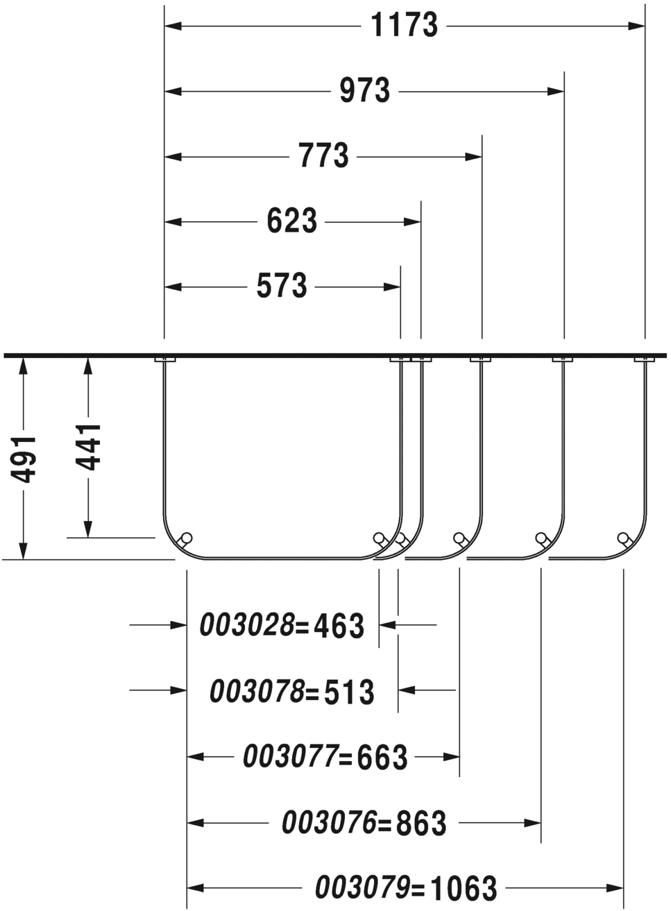 0030791000 Металлическая консоль Happy D.2 #003079 Хром Duravit - Вид №1