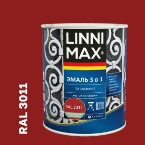 Грунт-эмаль по ржавчине 3 в 1 Linnimax цвет красно-коричневый полуматовый 0.75 л
