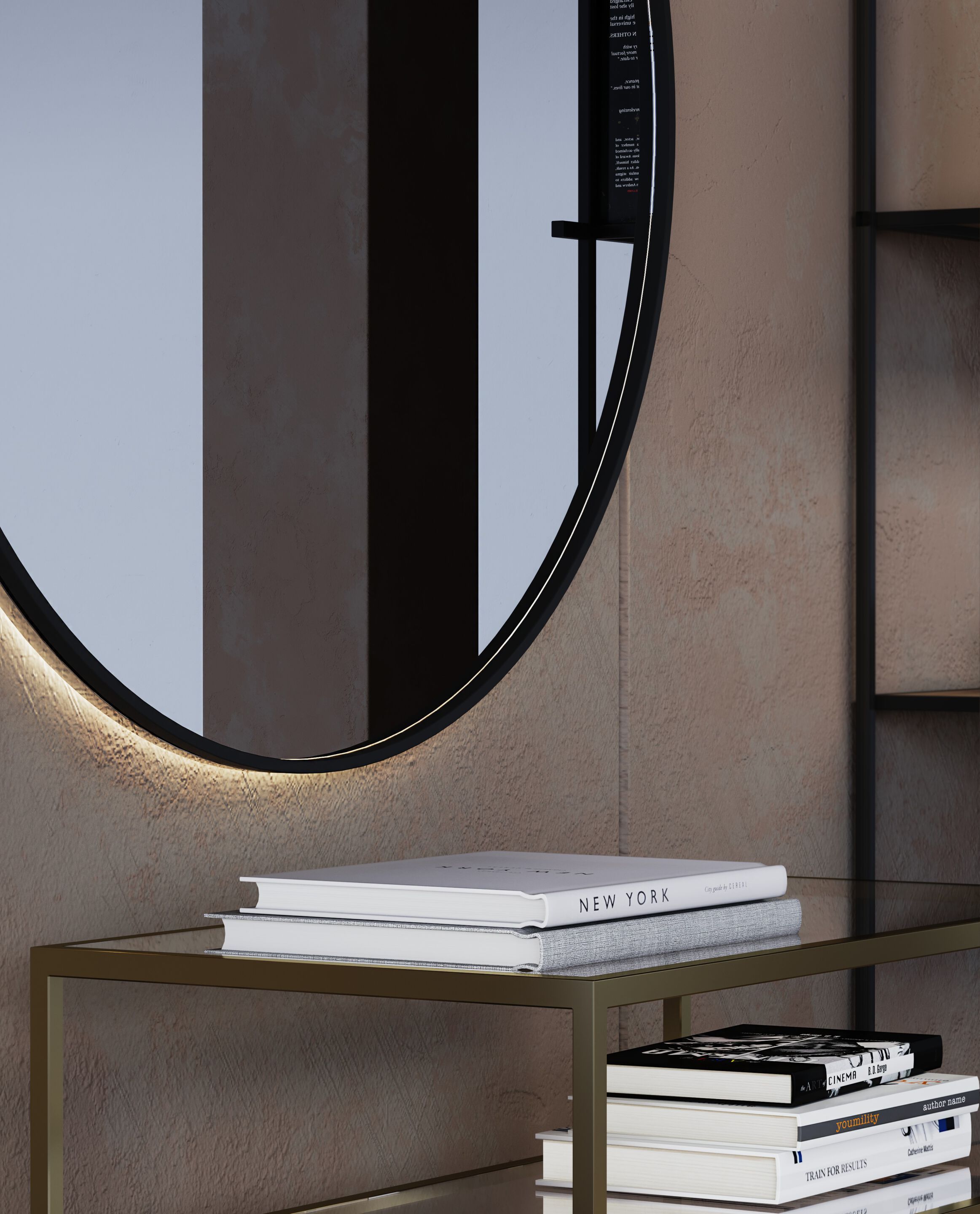 Круглое металлическое настенное зеркало с рамкой POMAX PALACE ARCH-00006380 - Вид №2