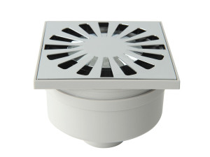 ABS сифонированная крышка люка с хромированной решеткой и вертикальным выхлопом