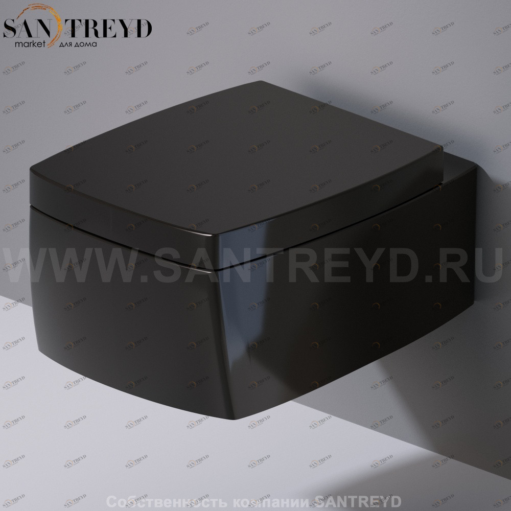 S571104 Подвесной унитаз настенный Черный A. e T. Italia SQUARE Италия AeT ITALIA