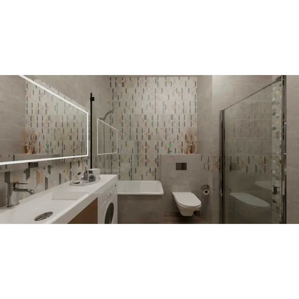 Плитка настенная Lounge Light 30x60 см 1.62 м² цвет светло-серый Santreyd STLM-2024565 - Вид №5