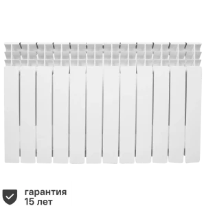 Радиатор Monlan Aluminium 500/96 алюминий 12 секций боковое подключение цвет белый