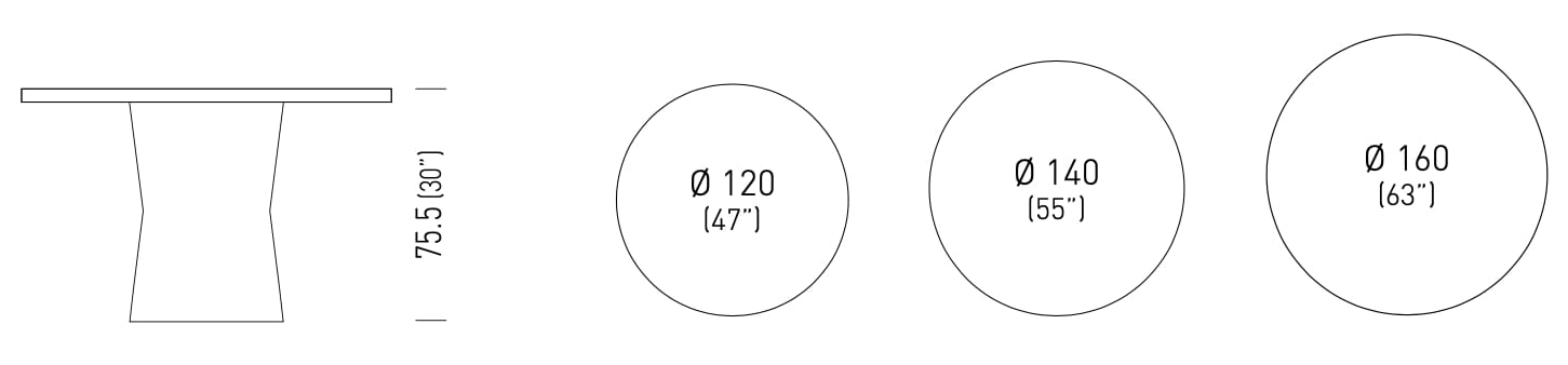 Круглый стол из инженерного пластика и столешница из Compactop® GABER NIDABA ARCH-00045122 - Вид №2