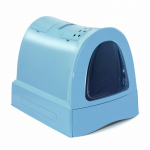 ПР0043984 Туалет для кошек Zuma закрытый, пепельно-синий 40х56х42,5см IMAC