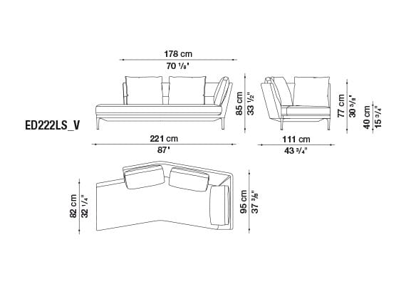 Угловой диван из ткани B&B Italia Эдуард ARCH-00007771 - Вид №3